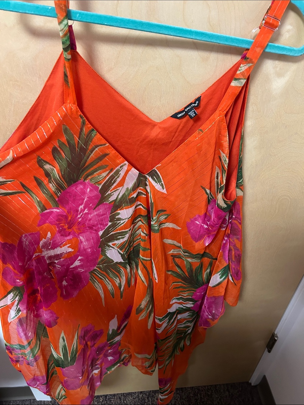 Orange Floral V-Neck Camisole